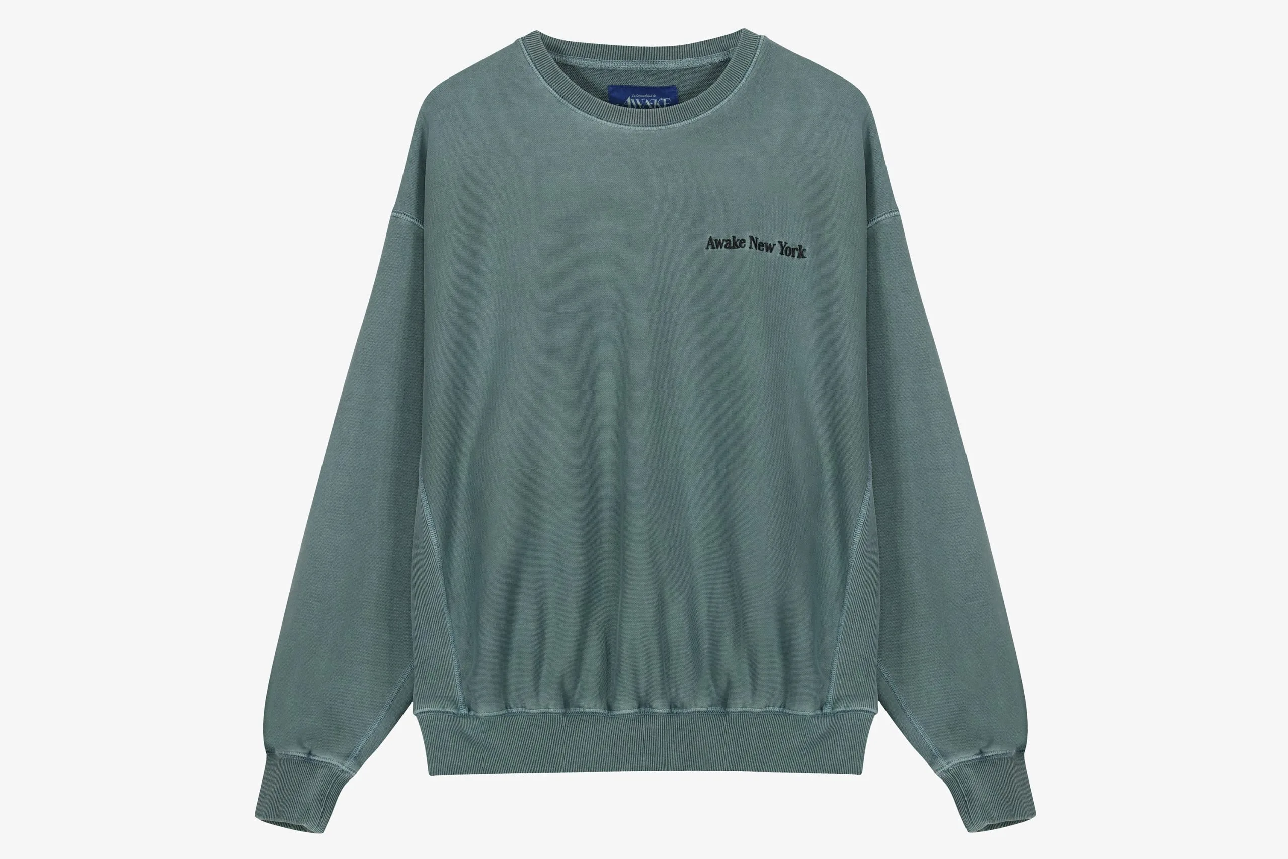 Awake Pigment Dyed Embroidered Crewneck Sweatshirt 1 Awake Pigment Dyed Embroidered Crewneck Sweatshirt