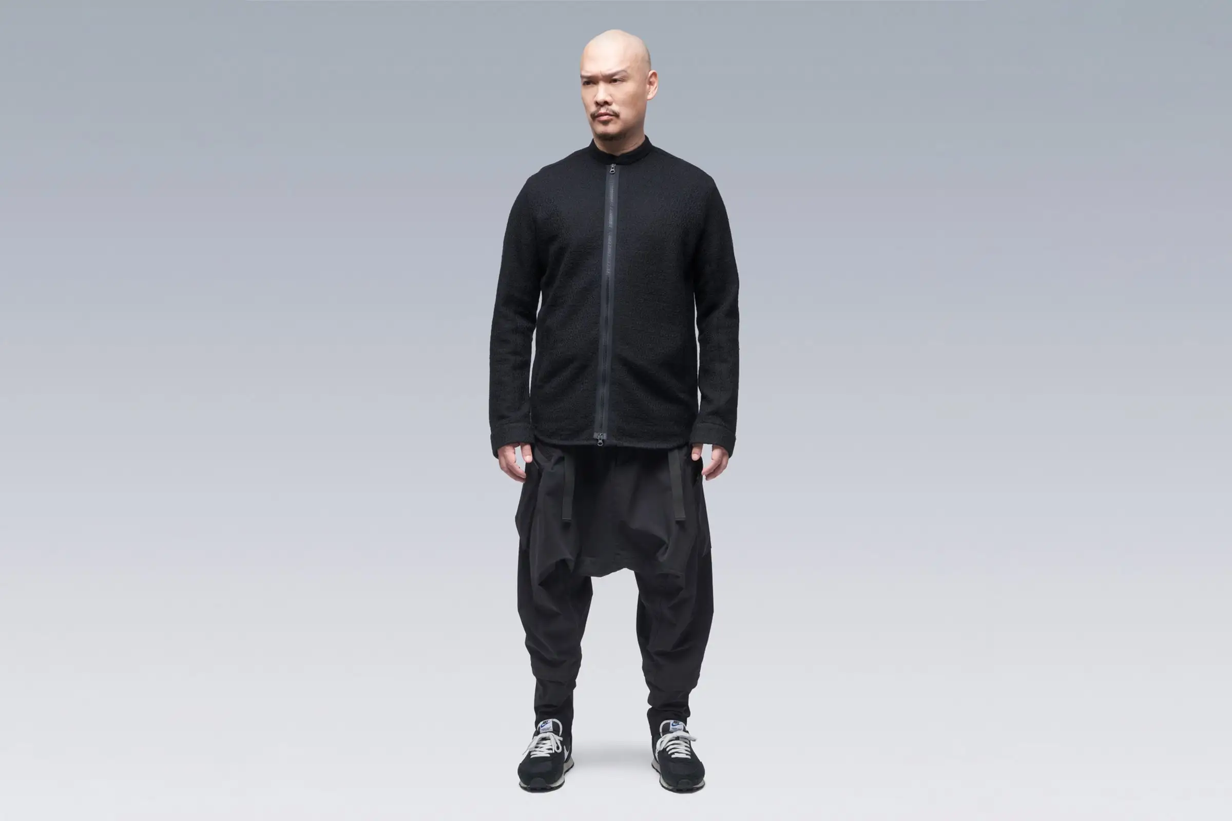 Hanon Acronym LA8-AK Cashllama Long Sleeve Zip Shirt Jacket 2 Hanon Acronym LA8-AK Cashllama Long Sleeve Zip Shirt Jacket - Image 2