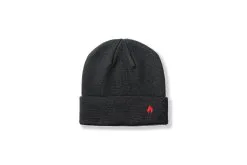 Hanon Embroidered Flame Beanie "Charcoal"