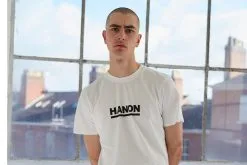 Hanon Bar Logo Tee "White" -Outlet Apparel Store HANSS00166WT P9